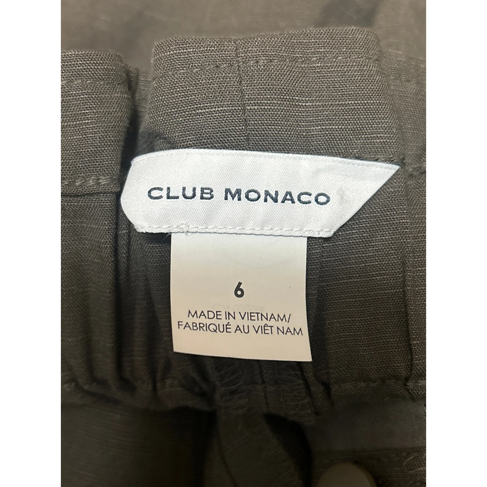 Club Monaco Women's Green Linen Belted High Rise Paperbag Mini Shorts Size 6 - Image 4