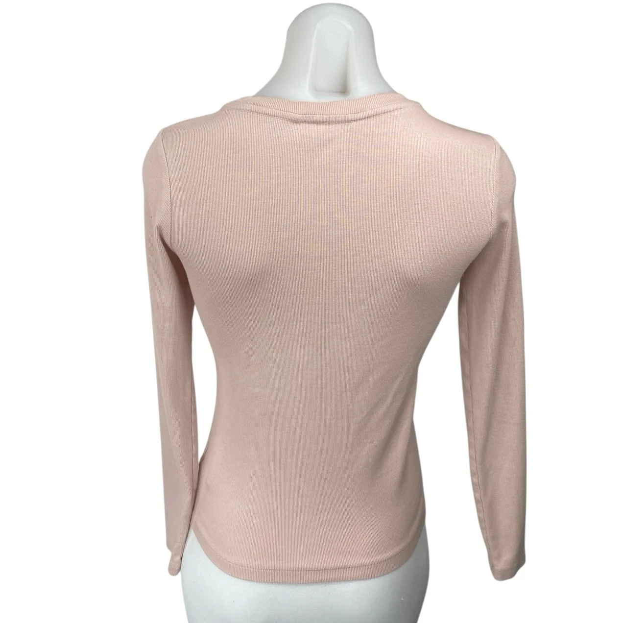 Club Monaco Women's Pink Ribbed Knit Long Sleeve Crew Neck Sweater Top Size S - Image 2