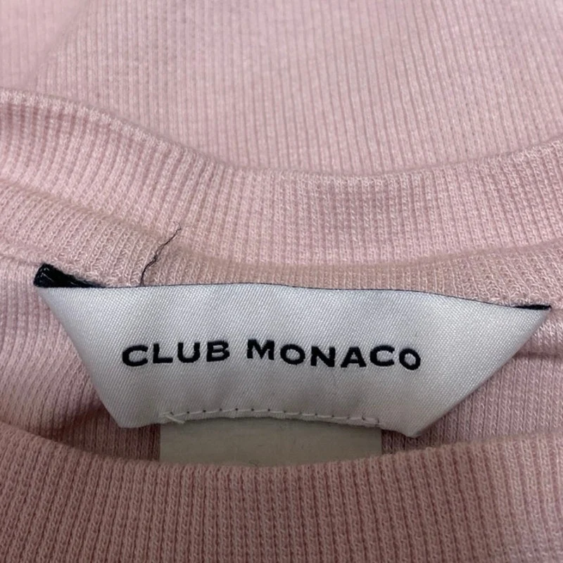 Club Monaco Women's Pink Ribbed Knit Long Sleeve Crew Neck Sweater Top Size S - Image 3