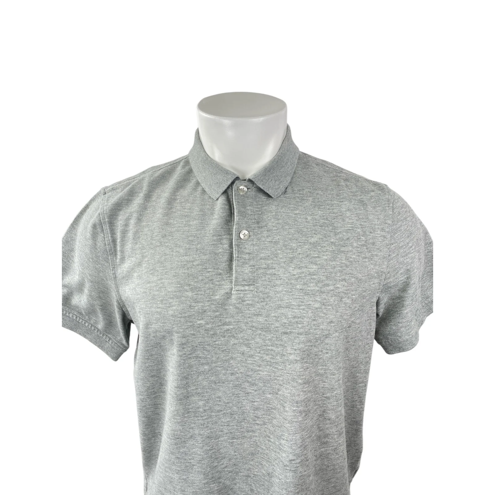 Club Room Mens Gray Collared Short Sleeve Slim Office Casual Polo Shirt Top Sz M - Image 2