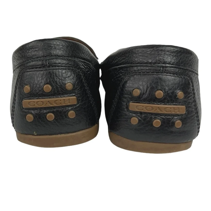 Coach Mary Lock Up Black Pebbled Leather Slip On Driving Loafers Shoes Size 8.5B - Image 3