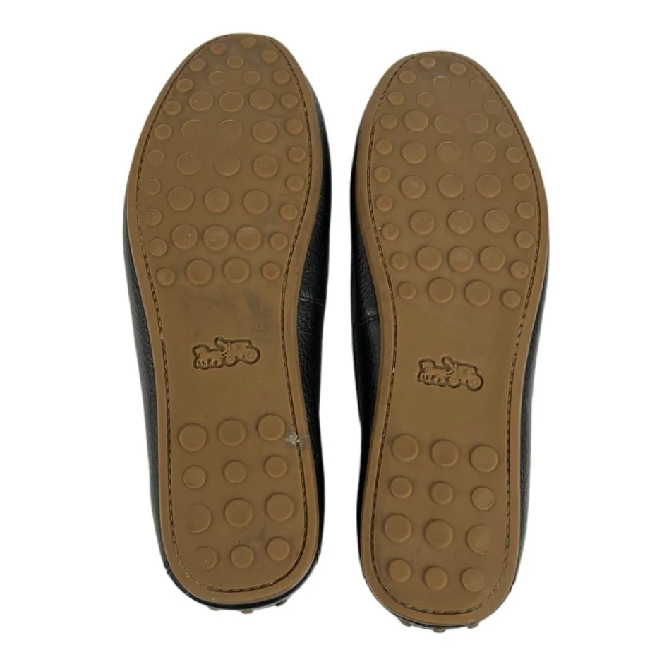 Coach Mary Lock Up Black Pebbled Leather Slip On Driving Loafers Shoes Size 8.5B - Image 4