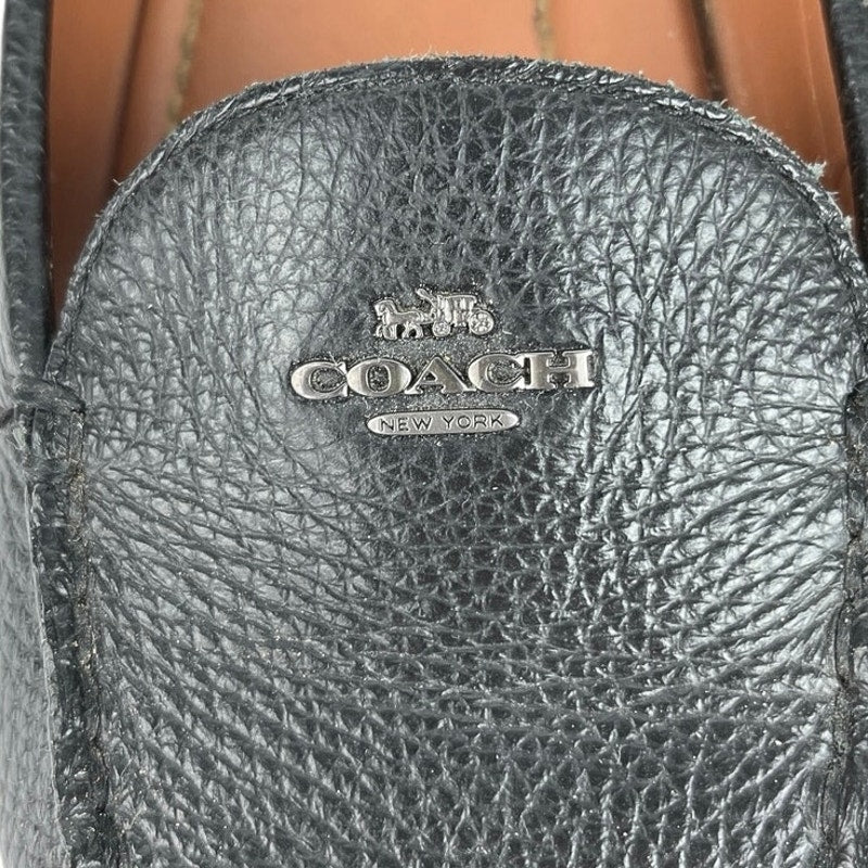 Coach Mary Lock Up Black Pebbled Leather Slip On Driving Loafers Shoes Size 8.5B - Image 5