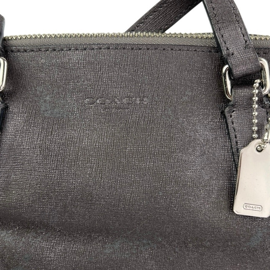 Coach Saffiano Women's Black Leather Adjustable Mini Satchel Handbag Crossbody - Image 6