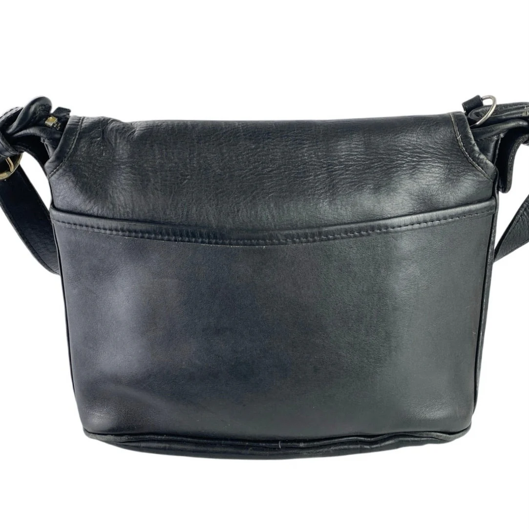 Coach Women's Black 100% Leather Crossbody Signature Satchel Handbag OS - Image 2