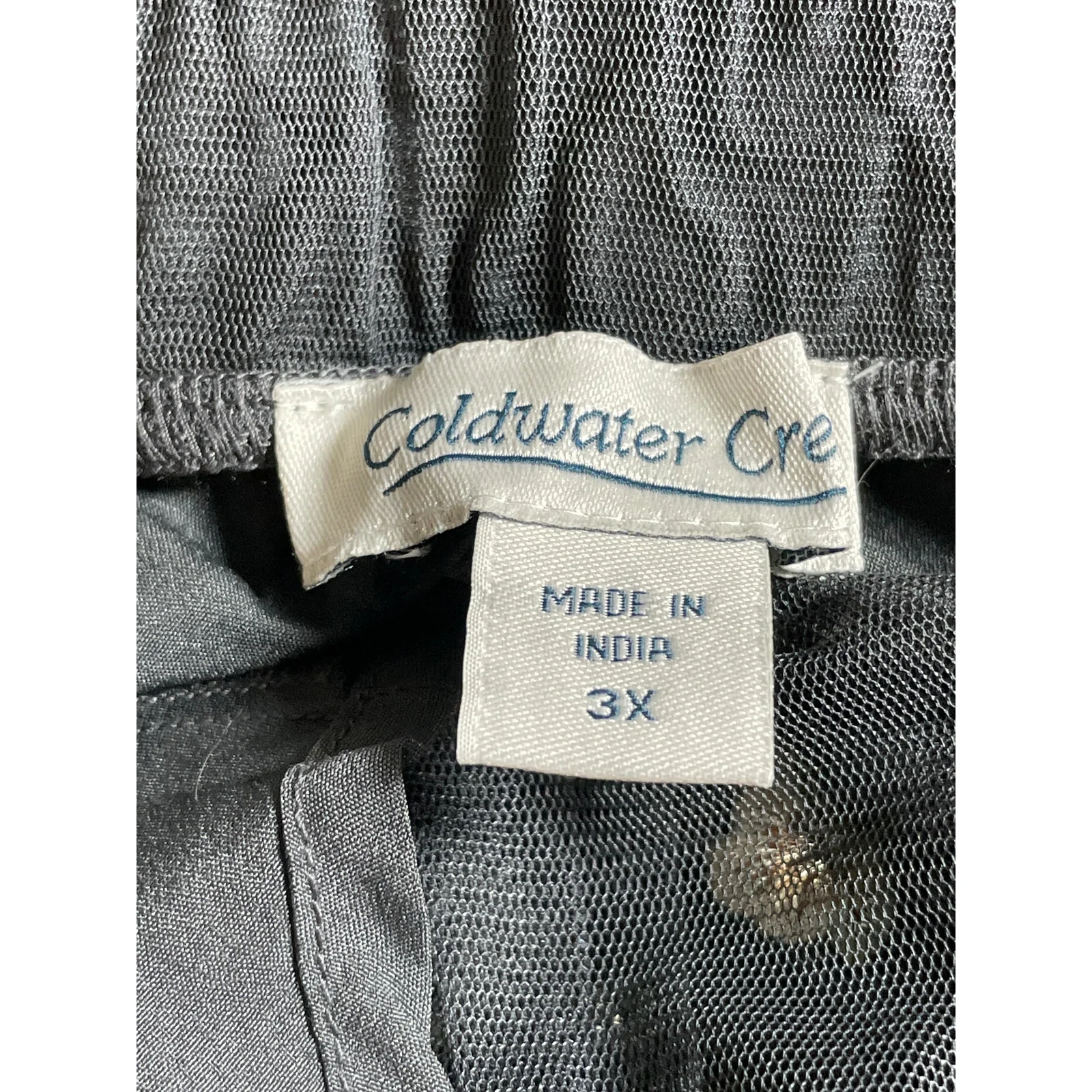 Coldwater Creek Women Gray Mesh Floral Embroidered Pleated Midi Full Skirt Sz 3X - Image 5