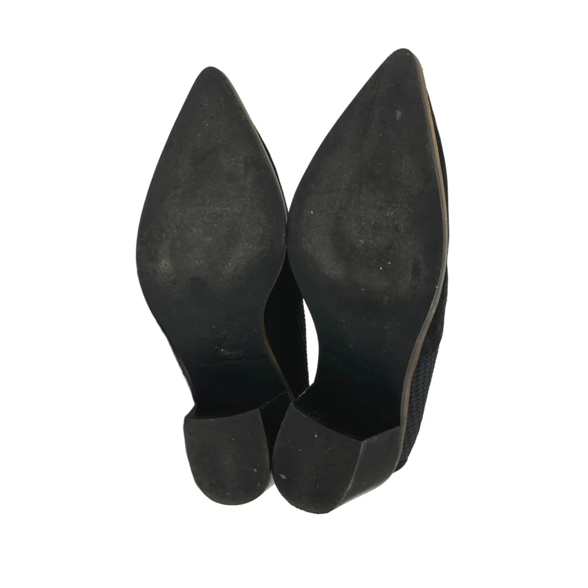 Cole Haan Maggie Black Knit Suede Pointed Toe Block Heel Slip On Ankle Boots 7B - Image 4