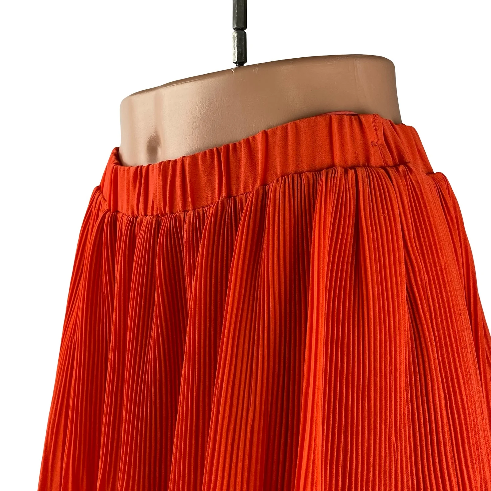 Collective Concepts Coral High Waist Mesh Mix Media Pleated A Line Mini Skirt 4 - Image 3