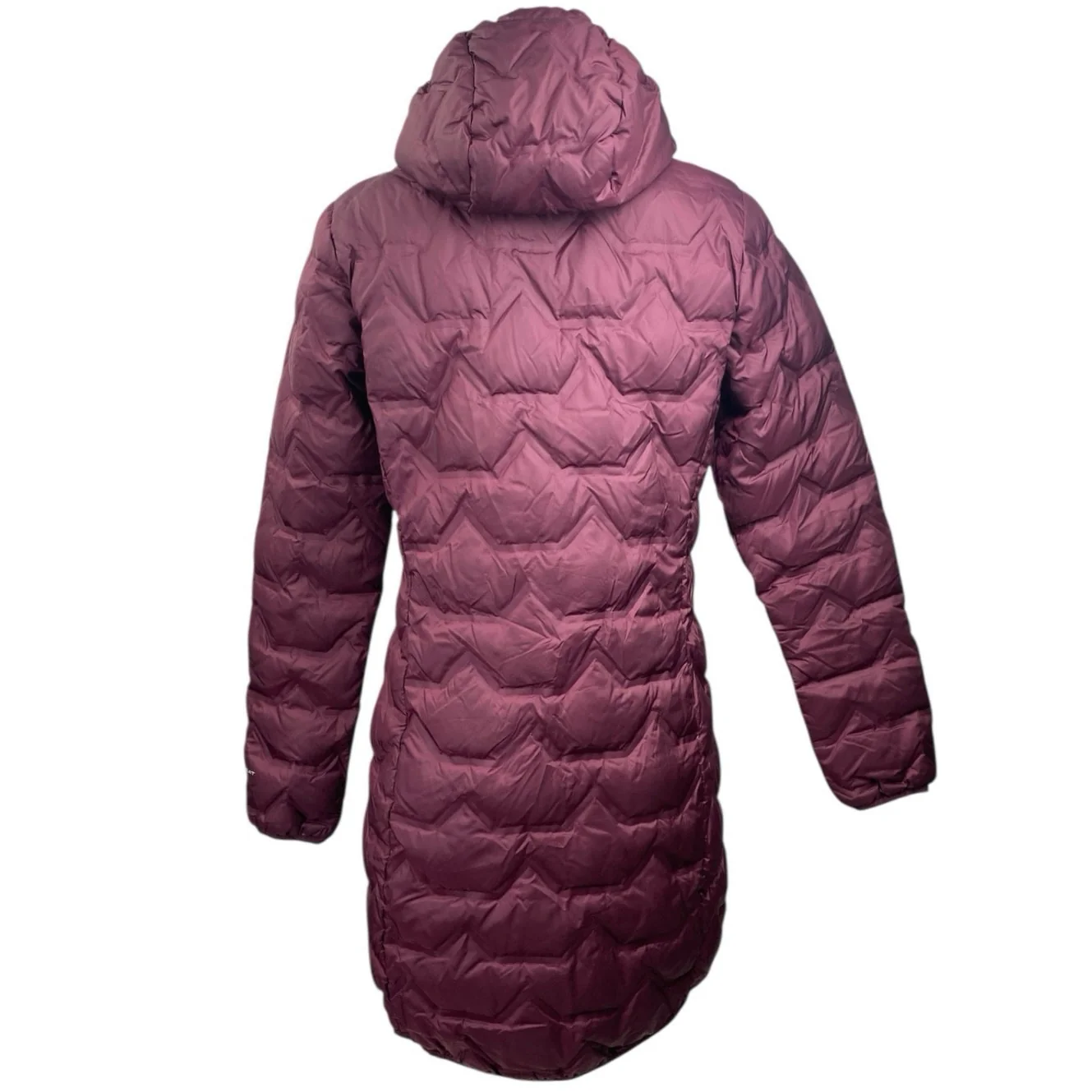 Columbia Delta Ridge Long Down Red Hooded Puffer Quilted Full Zip Jacket Size XS - Image 3