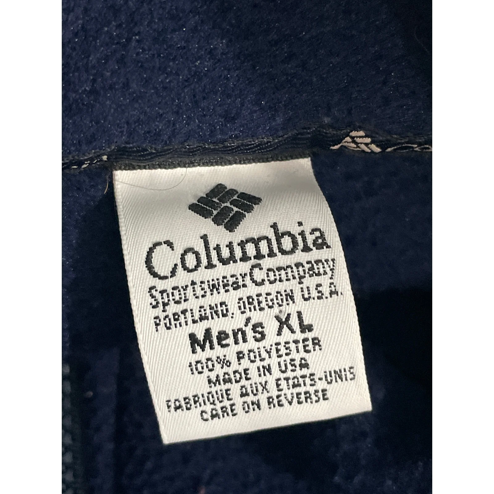 Columbia Men's Navy Blue Fleece Sleeveless Stand Collar Full Zip Vest Jacket XL - Image 5
