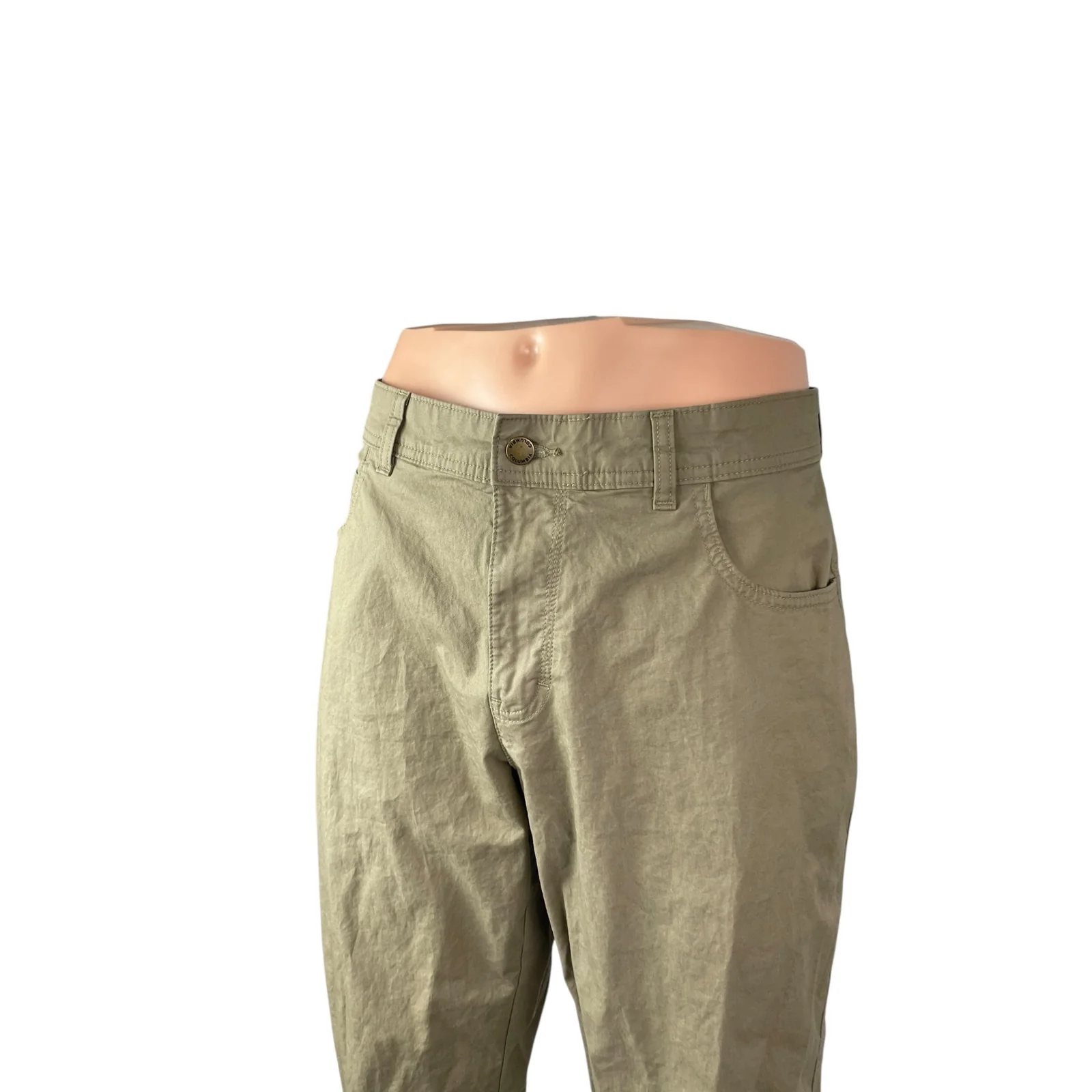 Columbia Men's Olive Green High Rise Straight Chino Trousers Dress Pants W36 L32 - Image 2