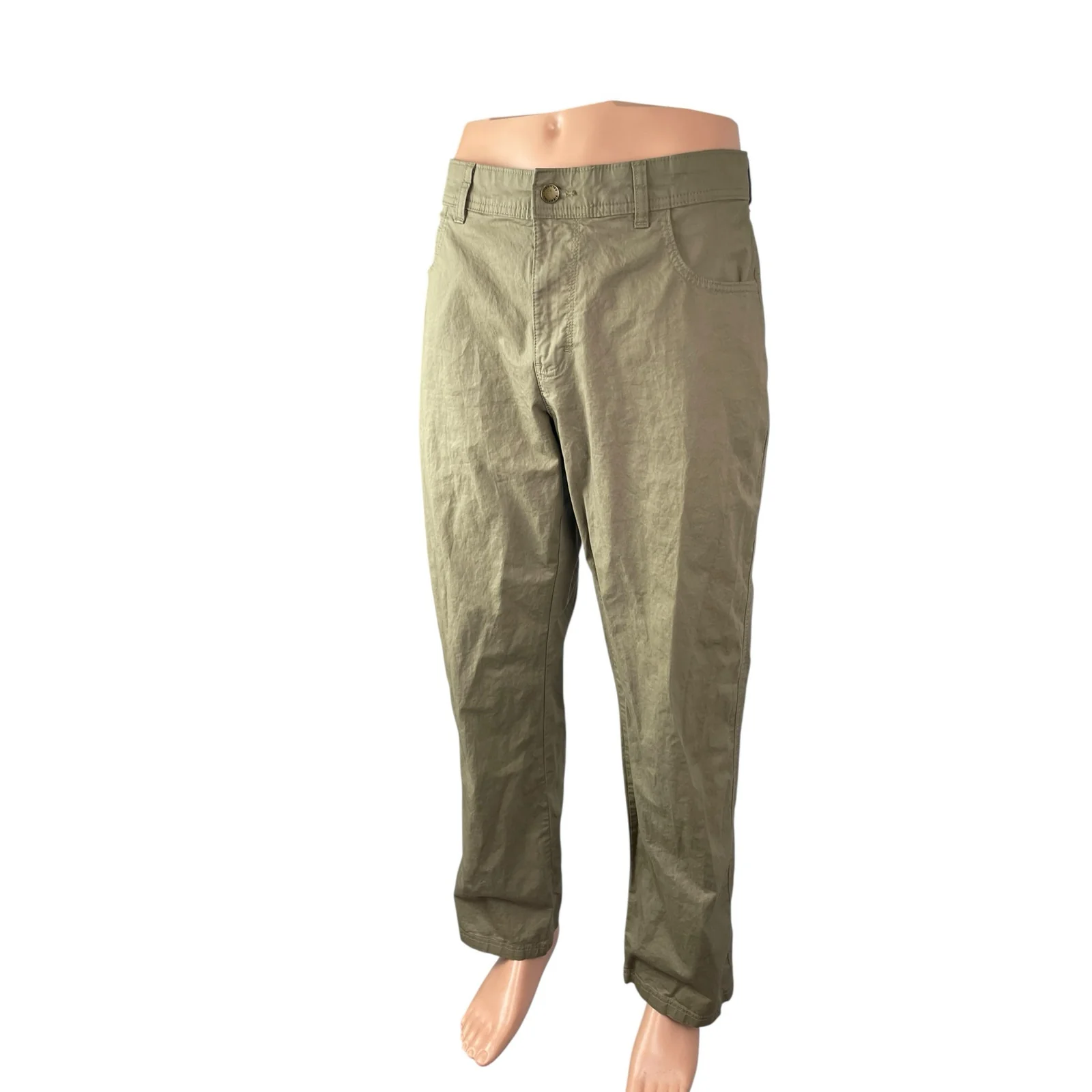 Columbia Men's Olive Green High Rise Straight Chino Trousers Dress Pants W36 L32 - Image 3