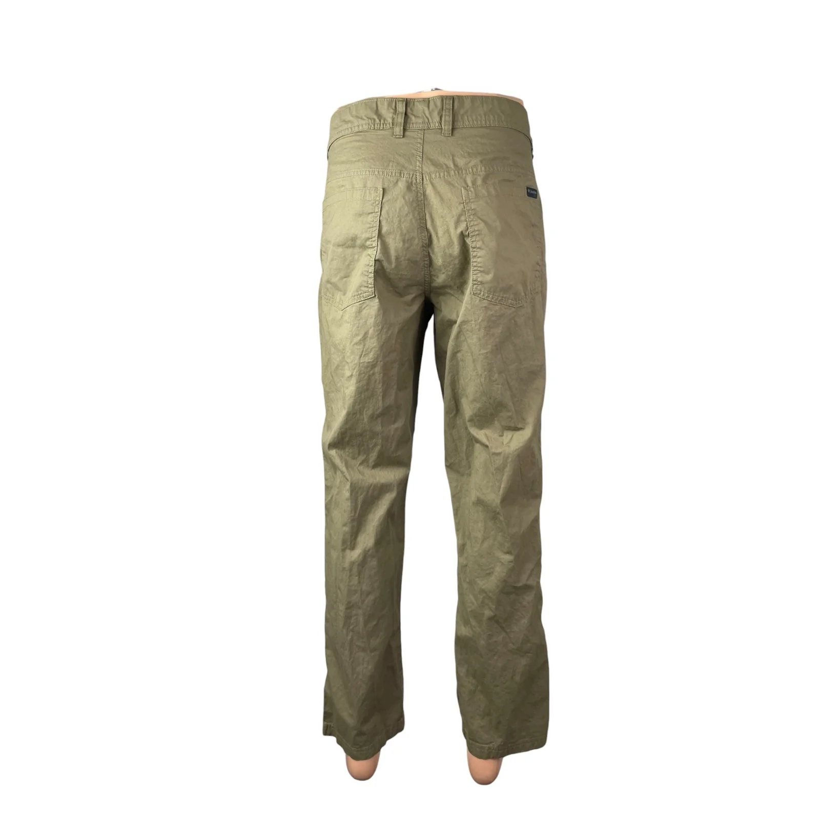Columbia Men's Olive Green High Rise Straight Chino Trousers Dress Pants W36 L32 - Image 4