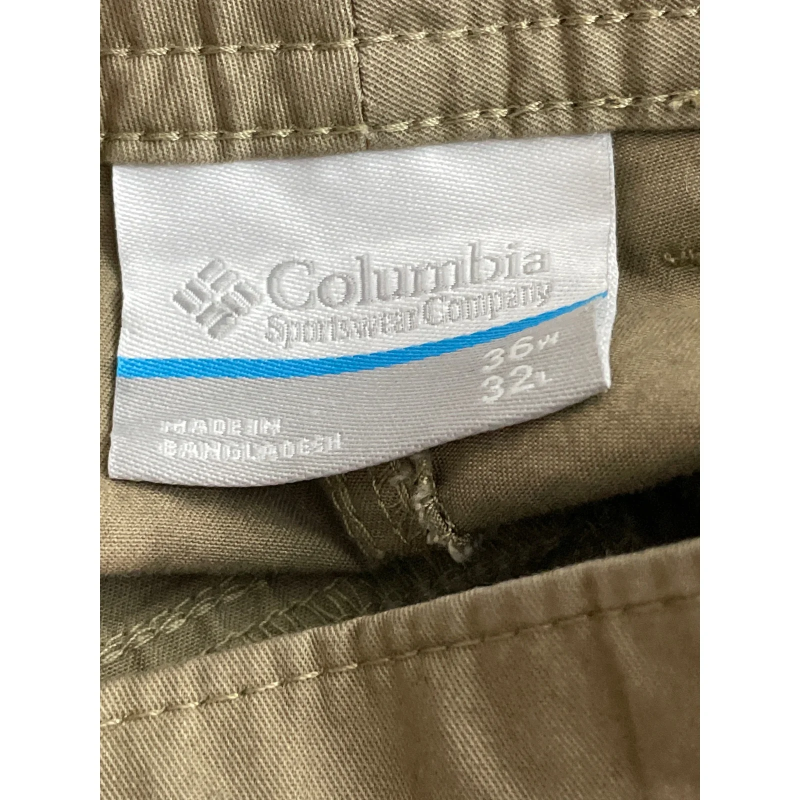 Columbia Men's Olive Green High Rise Straight Chino Trousers Dress Pants W36 L32 - Image 5