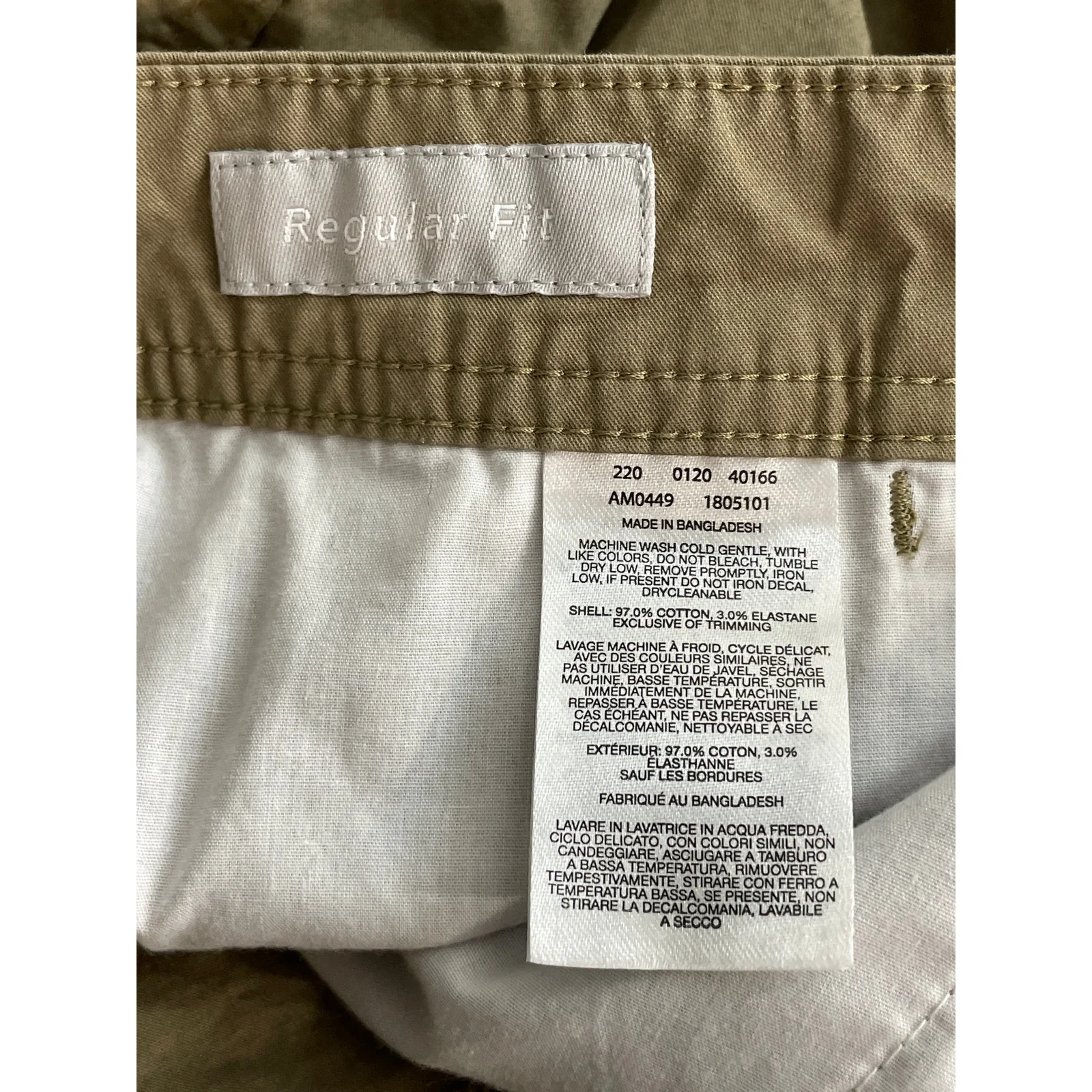 Columbia Men's Olive Green High Rise Straight Chino Trousers Dress Pants W36 L32 - Image 6