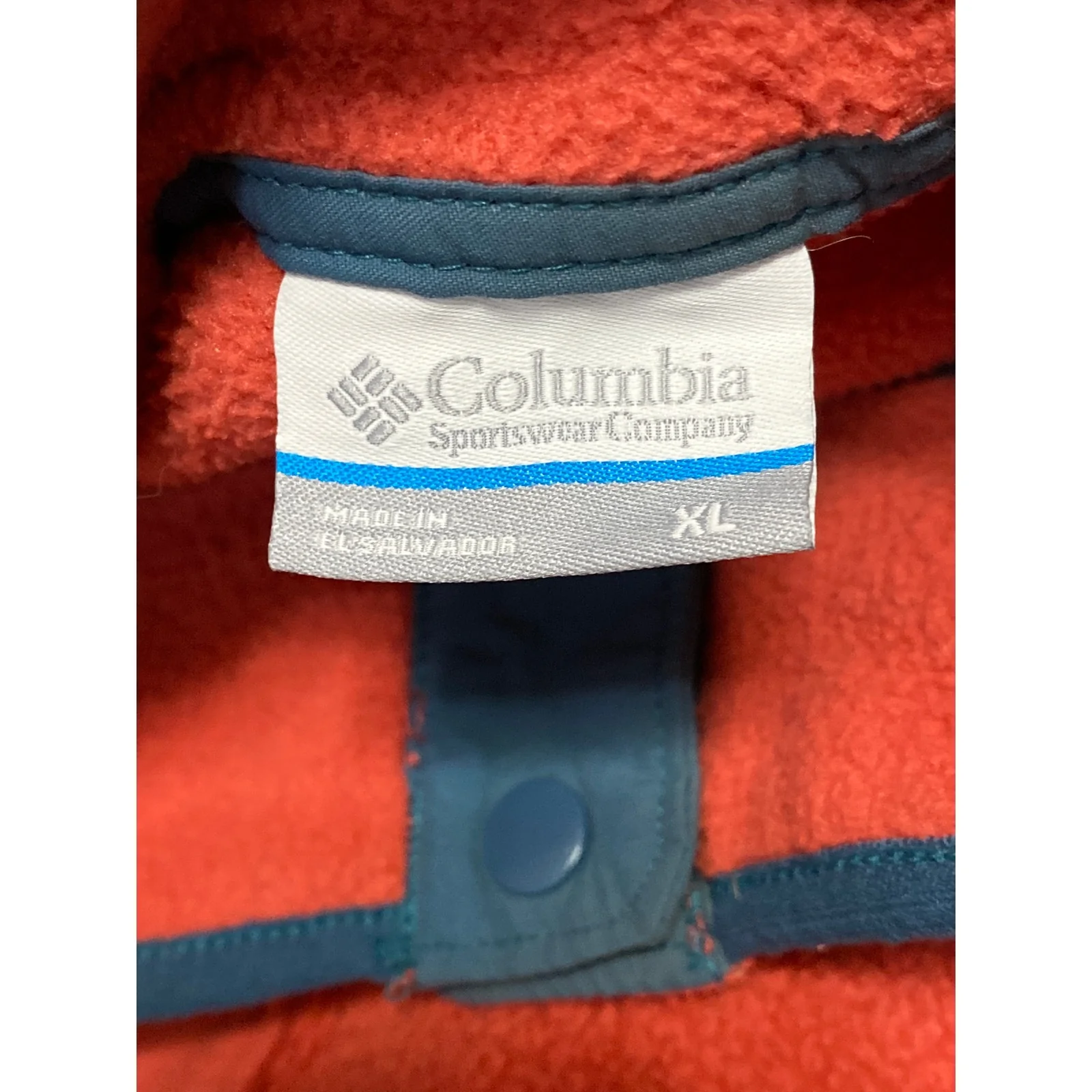 Columbia Steens Mountain Half Snap Fleece Men's Coral Sherpa Sweater Top Size XL - Image 5