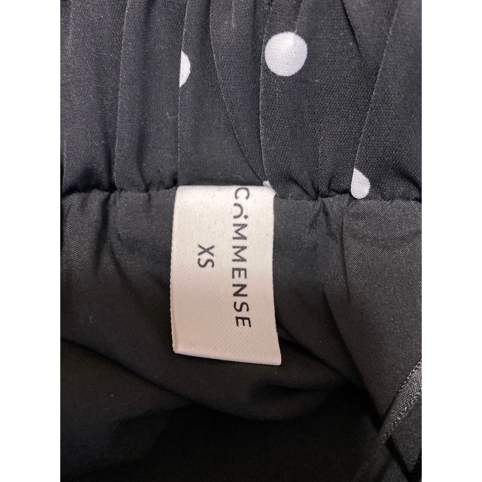 Commense Black Polka Dots High Waist Pull On A Line Tiered Midi Skirt Size XS - Image 5