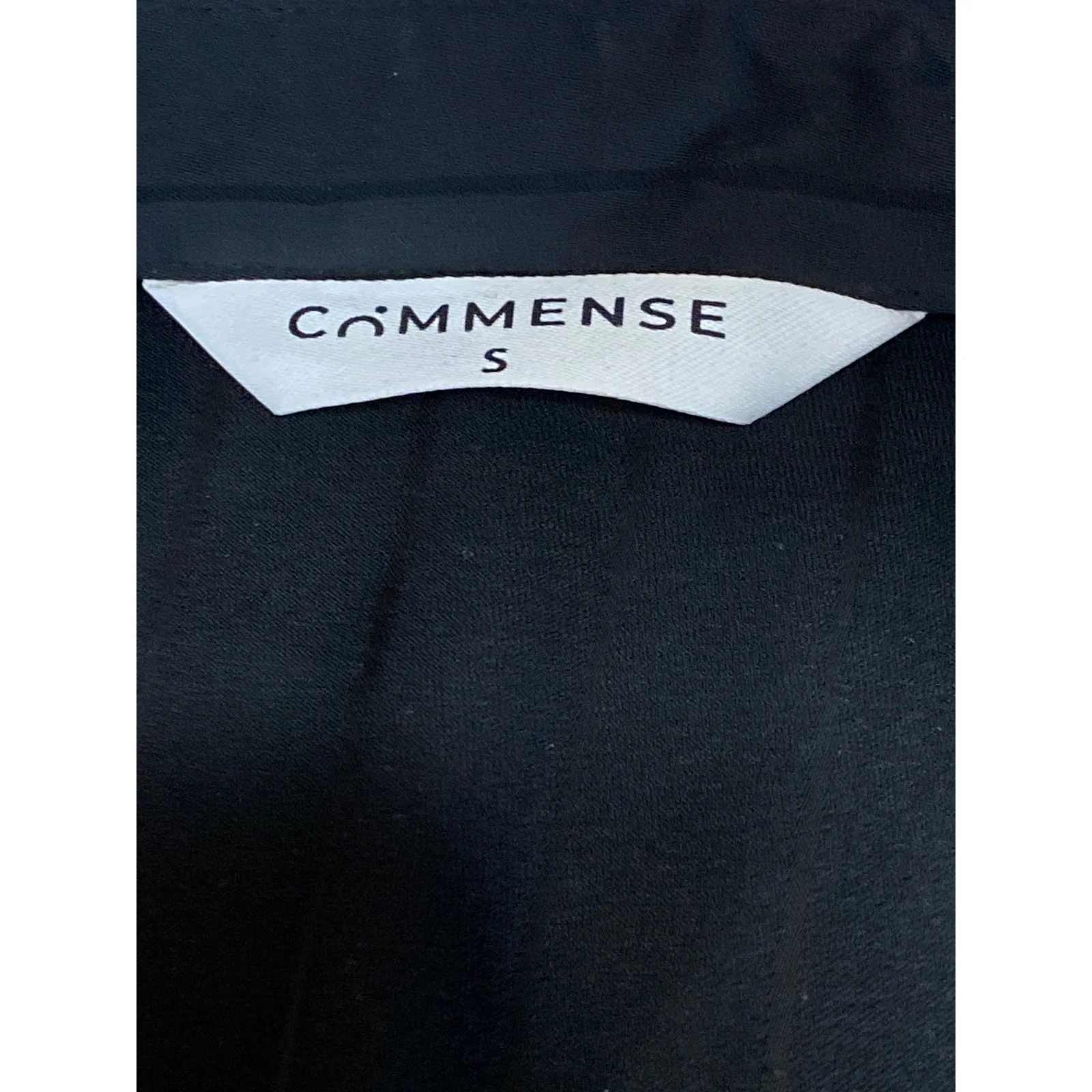 Commense Women's Black Silk Satin Striped Long Sleeve Button Down Shirt Top Sz S - Image 3
