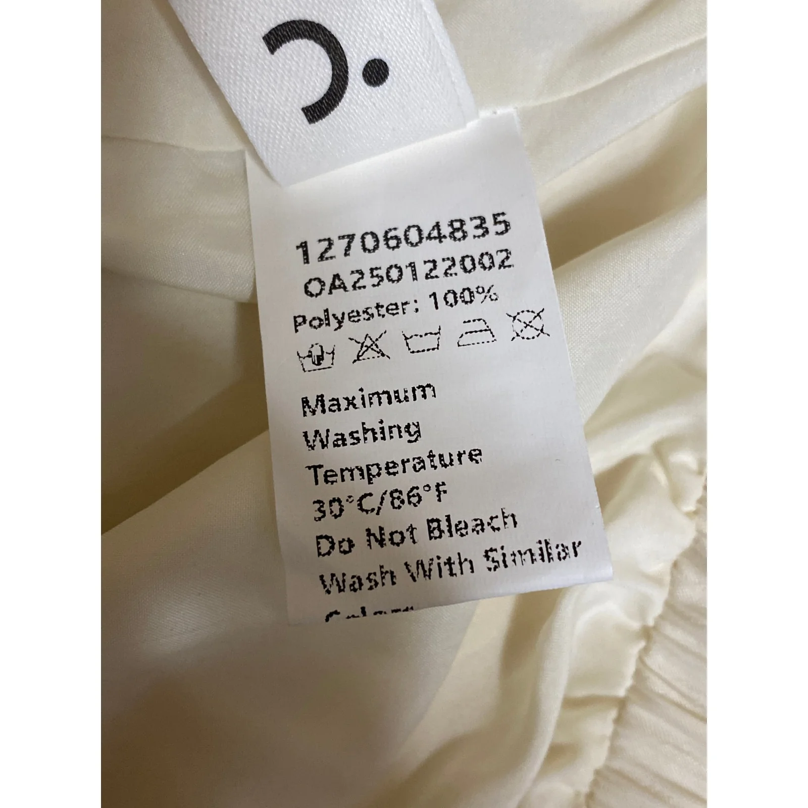Commense Women's Cream White Ruffles Elastic waist Midi Flared A-Line Skirt XL - Image 4