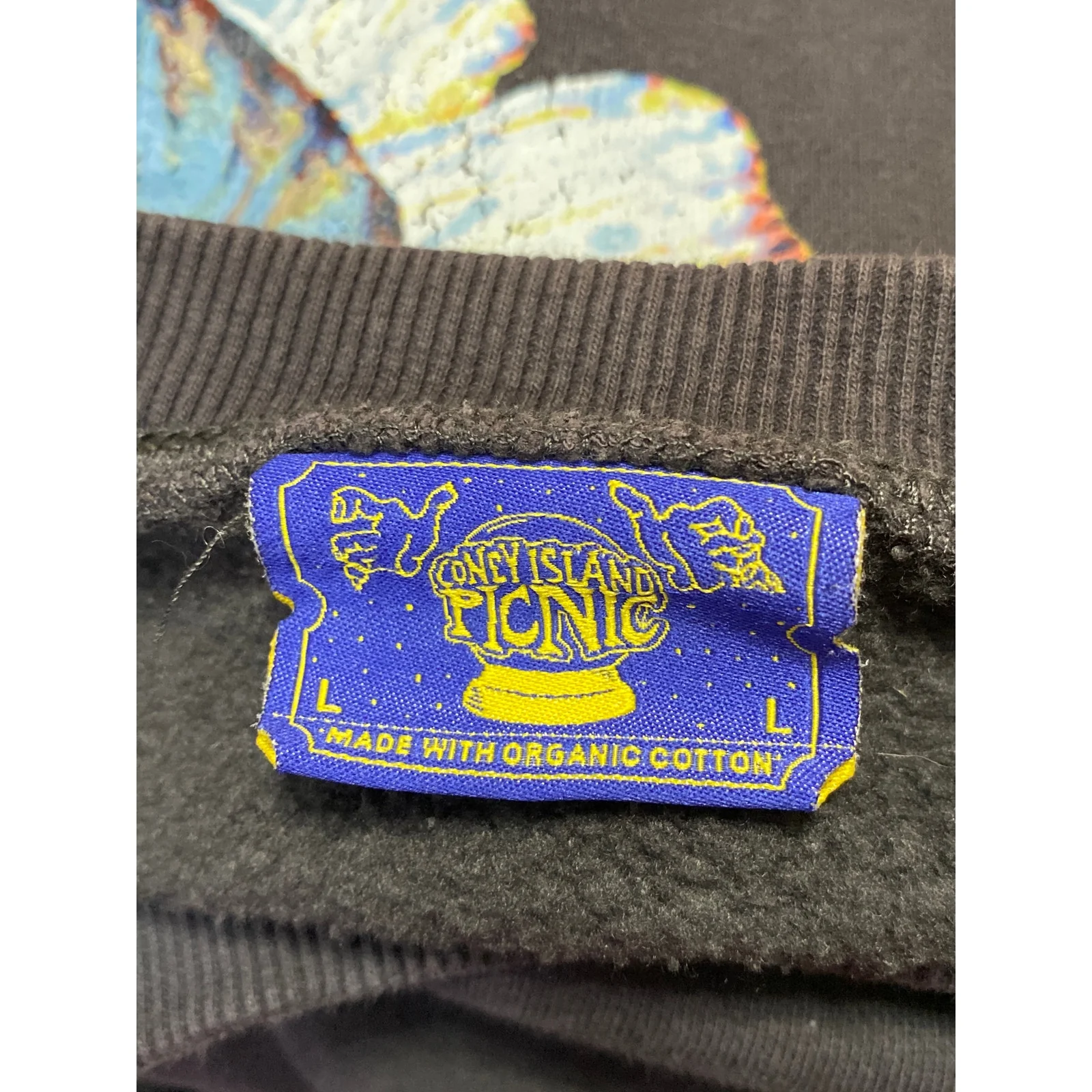Coney Island Picnic Women Dark Gray Butterfly Long Sleeve Sweatshirt Top Size OS - Image 5