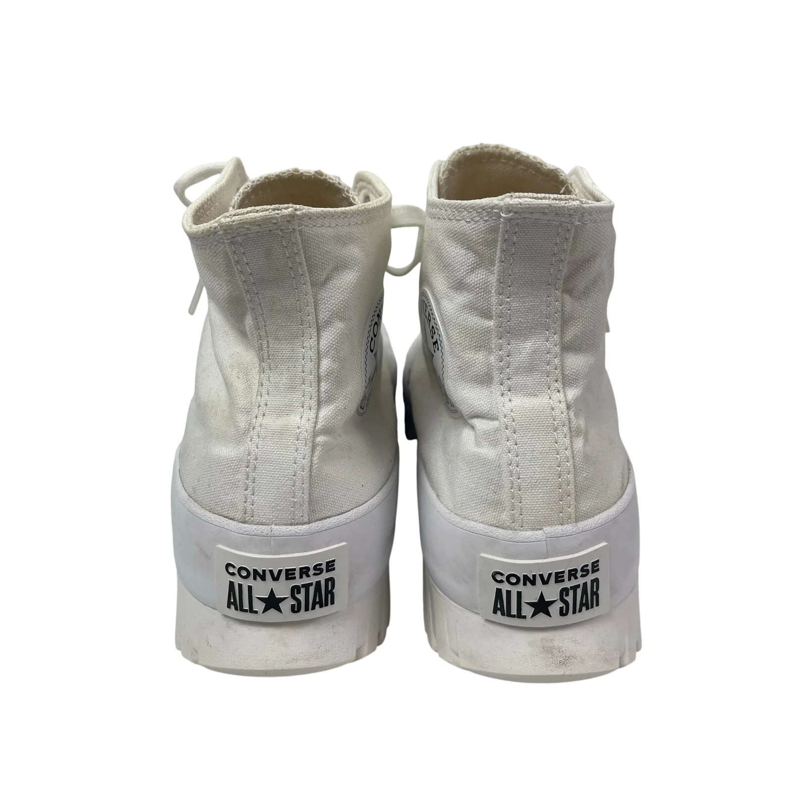 Converse Chuck Taylor All Star Lugged White Round Toe High Top Sneaker Shoes 9.5 - Image 2
