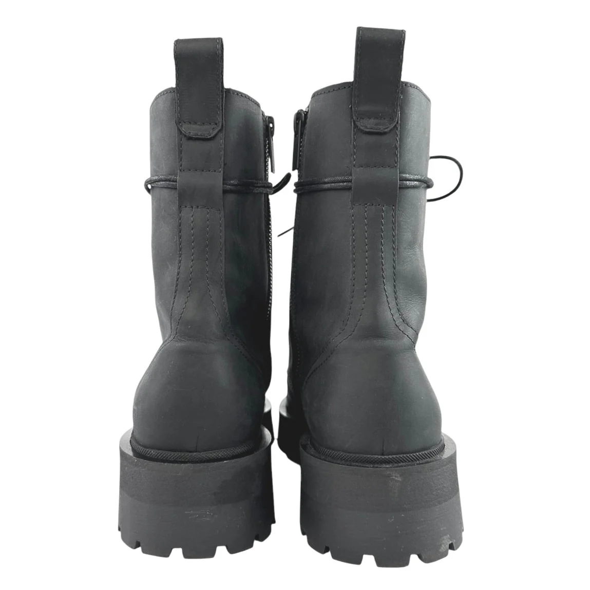 Thursday Everyday Men's Black Leather Lace Up Platform Combat Boots Size 10 - Image 3