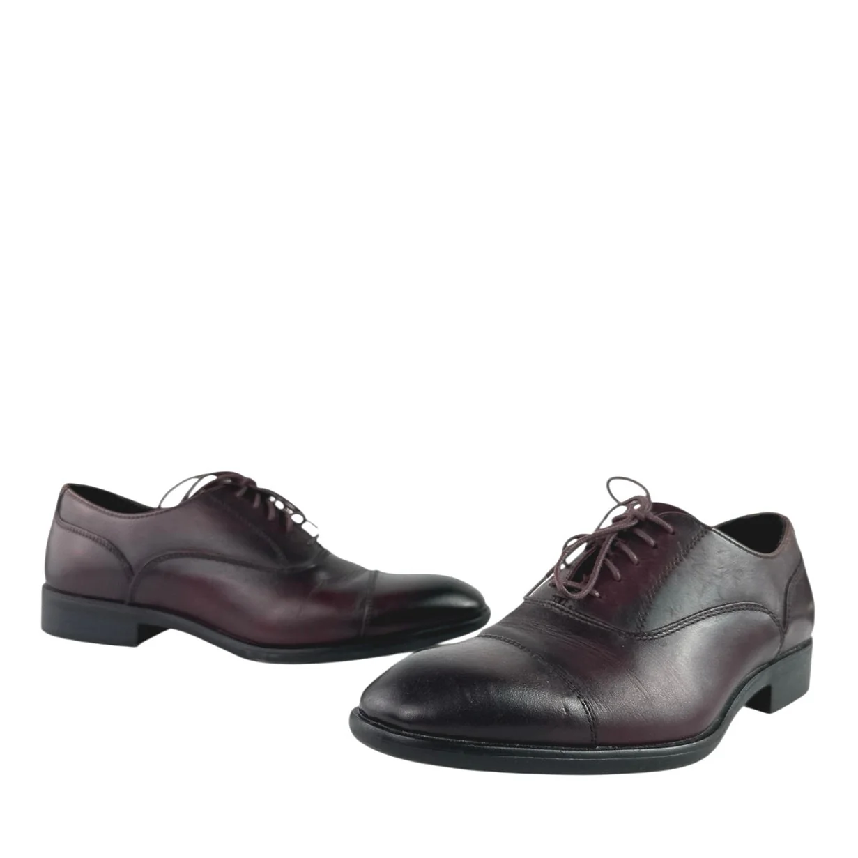 Vittorio Russo Irvin  Men's Red Black Leather Cap Toe Lace Up Oxford  Shoes Sz 8 - Image 5