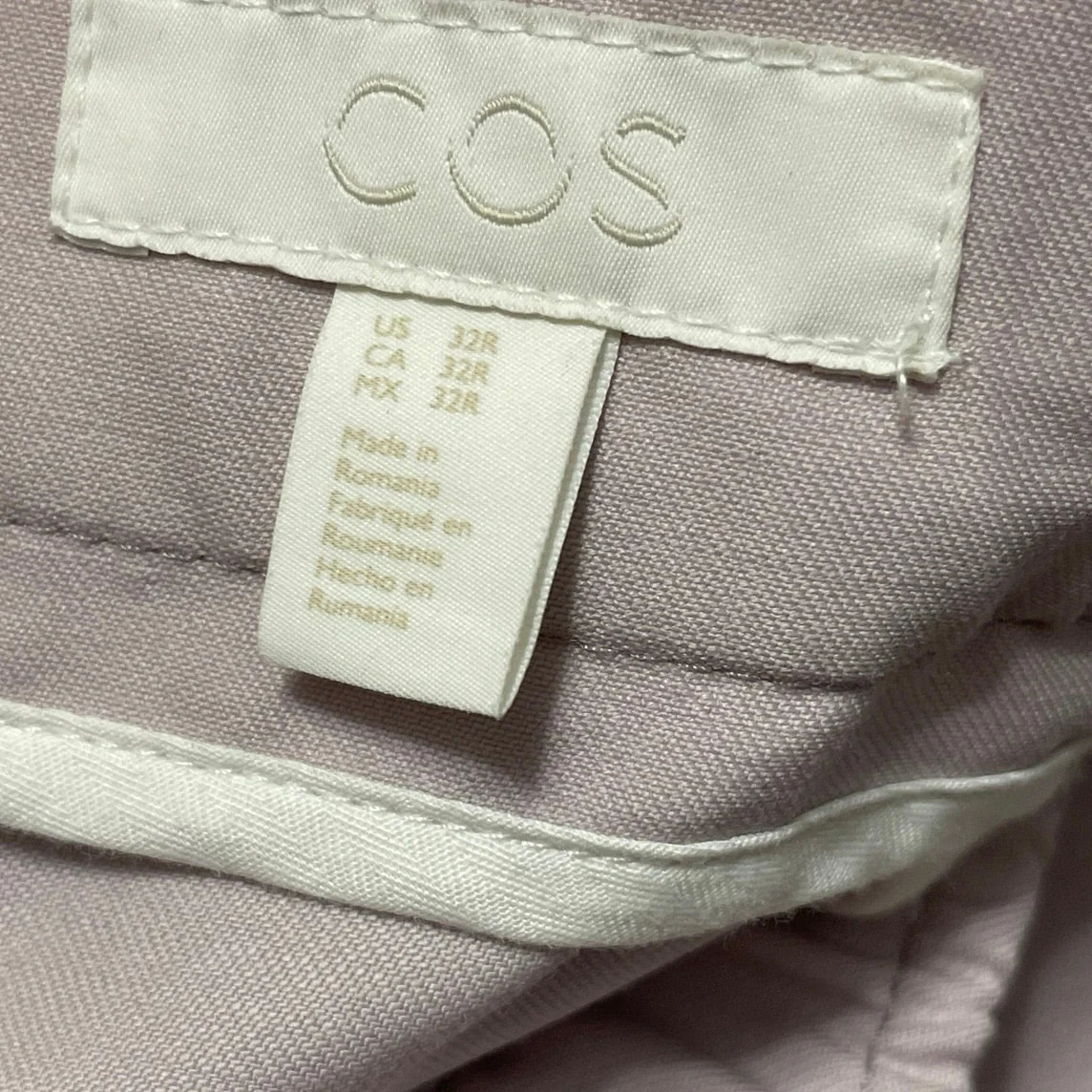 COS 100% Wool Pink Drawstring Elastic Waist Straight Wide Leg Trousers Pants 32 - Image 5