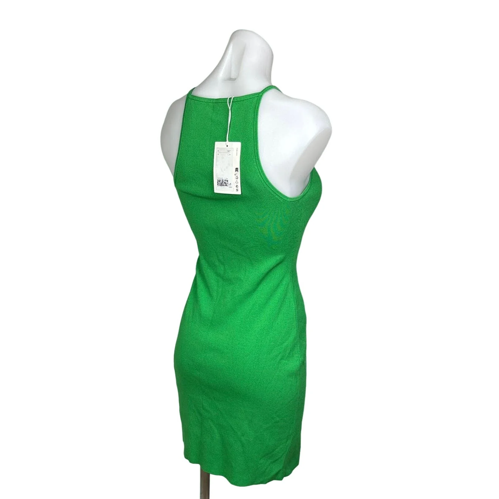 COS NWT $120 Green Sleeveless High Neck Pullover Stretch Mini Bodycon Dress Size XS - Image 3