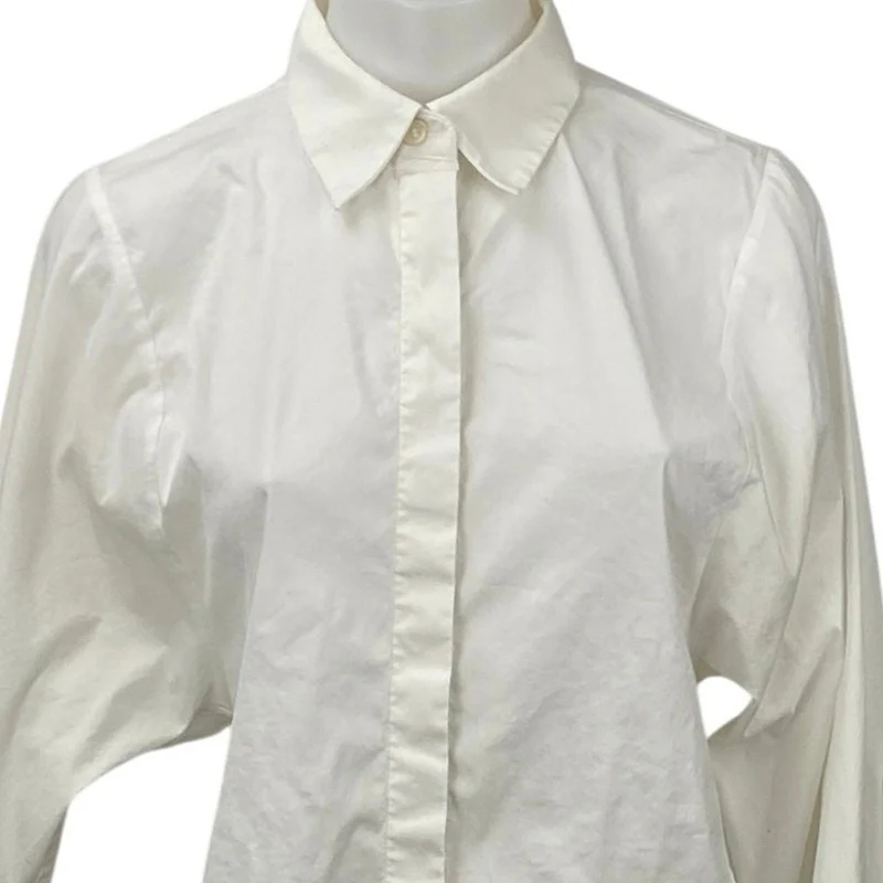 COS White Collared Long Sleeve Office Business Button Down Shirt Blouse Top Sz 4 - Image 2
