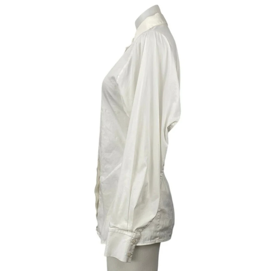 COS White Collared Long Sleeve Office Business Button Down Shirt Blouse Top Sz 4 - Image 3