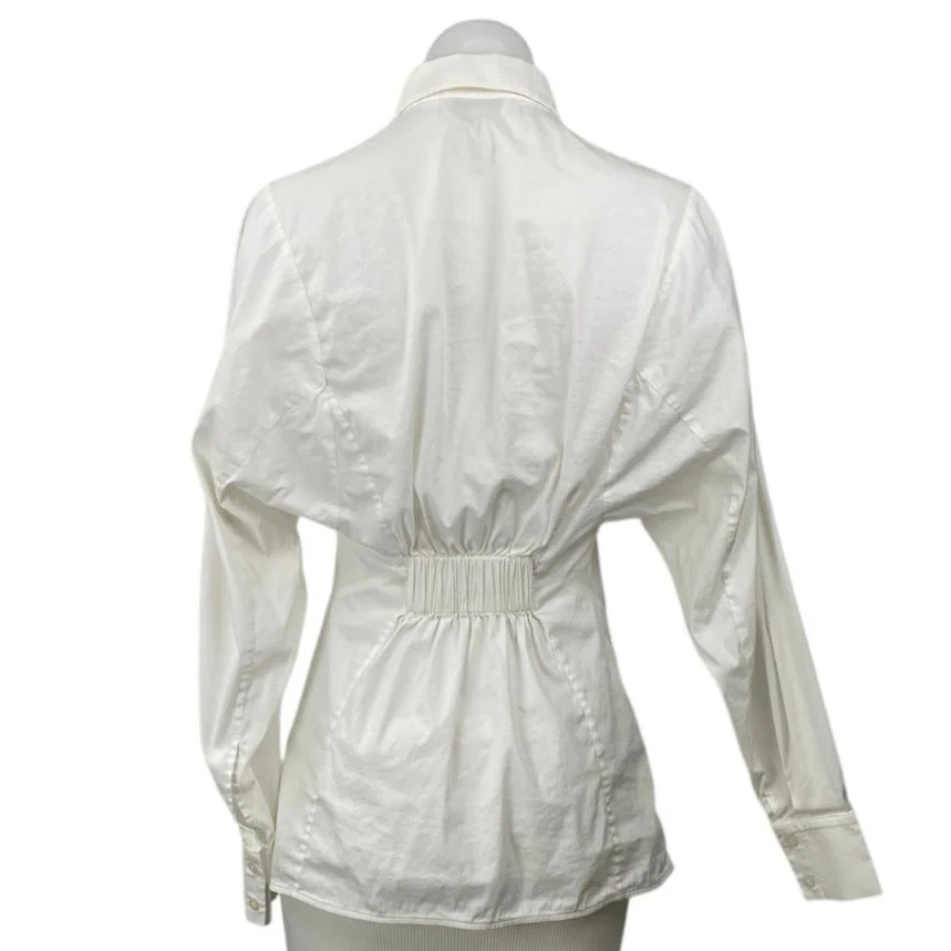 COS White Collared Long Sleeve Office Business Button Down Shirt Blouse Top Sz 4 - Image 4
