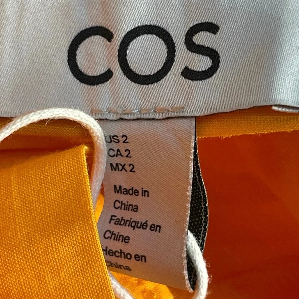 COS Women Orange Coral High Rise Pleated Wide Leg Baggy Trousers Pants Size 2 - Image 4