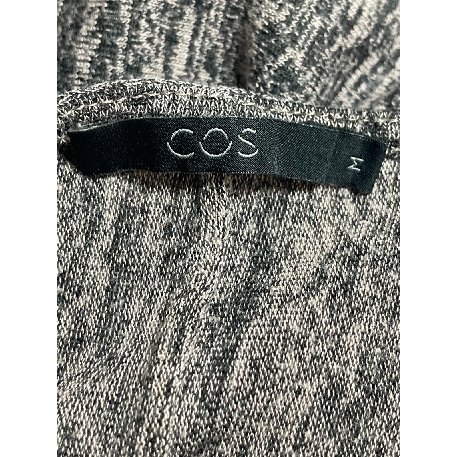 COS Women's Gray Long Sleeve Boat Neck Knit Pullover T Shirt Blouse Top Size M - Image 4