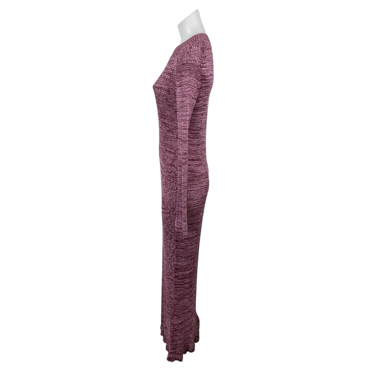 COS Women's Melange Purple Ribbed Knit Long Sleeve Maxi Bodycon Sweater Dress S - Image 3