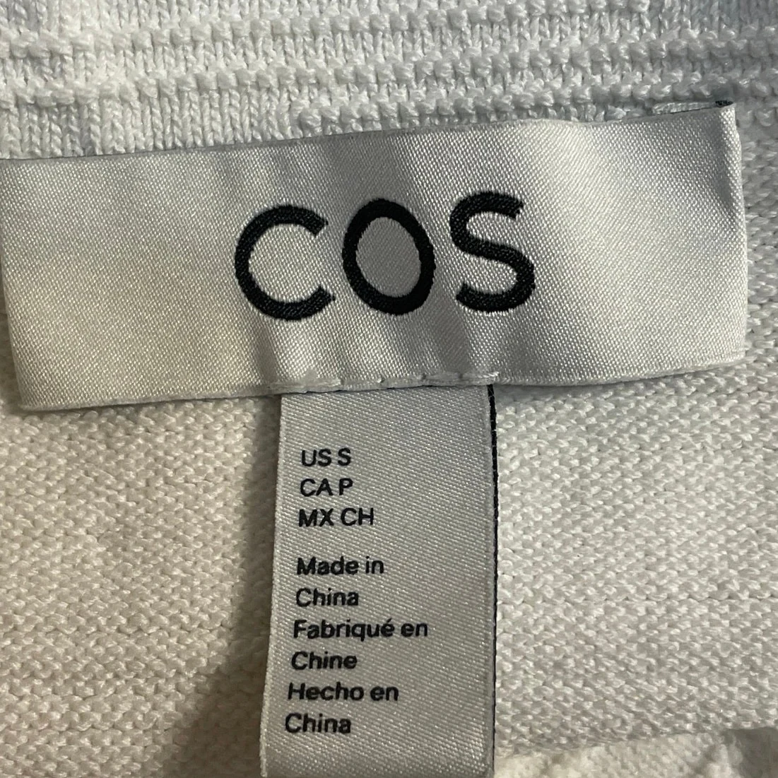 COS Women's White Textured Sleeveless Strapless Body Hugging Tube Bandeau Top S - Image 5