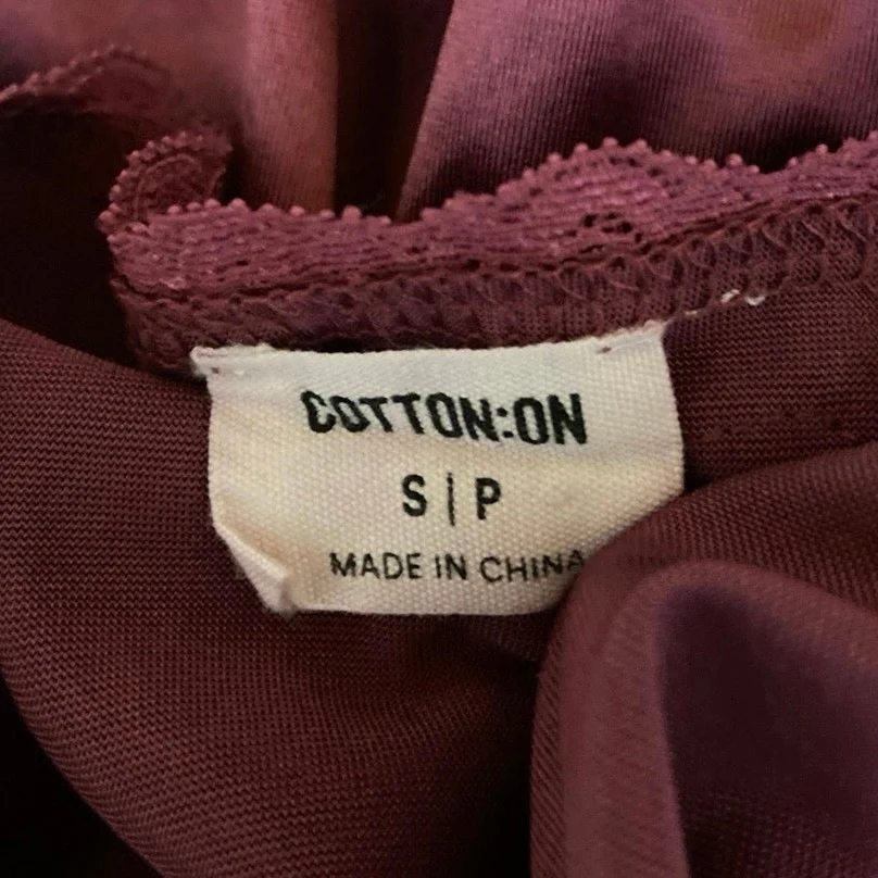 Cotton On Purple Lace Trim Spaghetti Strap Square Neck Mini Cami Slip Dress Sz S - Image 4