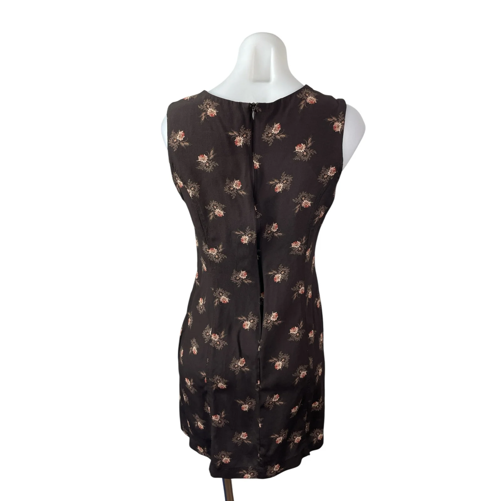 Country Road Women's Black Floral Sleeveless Crew Neck Tank Mini Dress Size 8 - Image 4