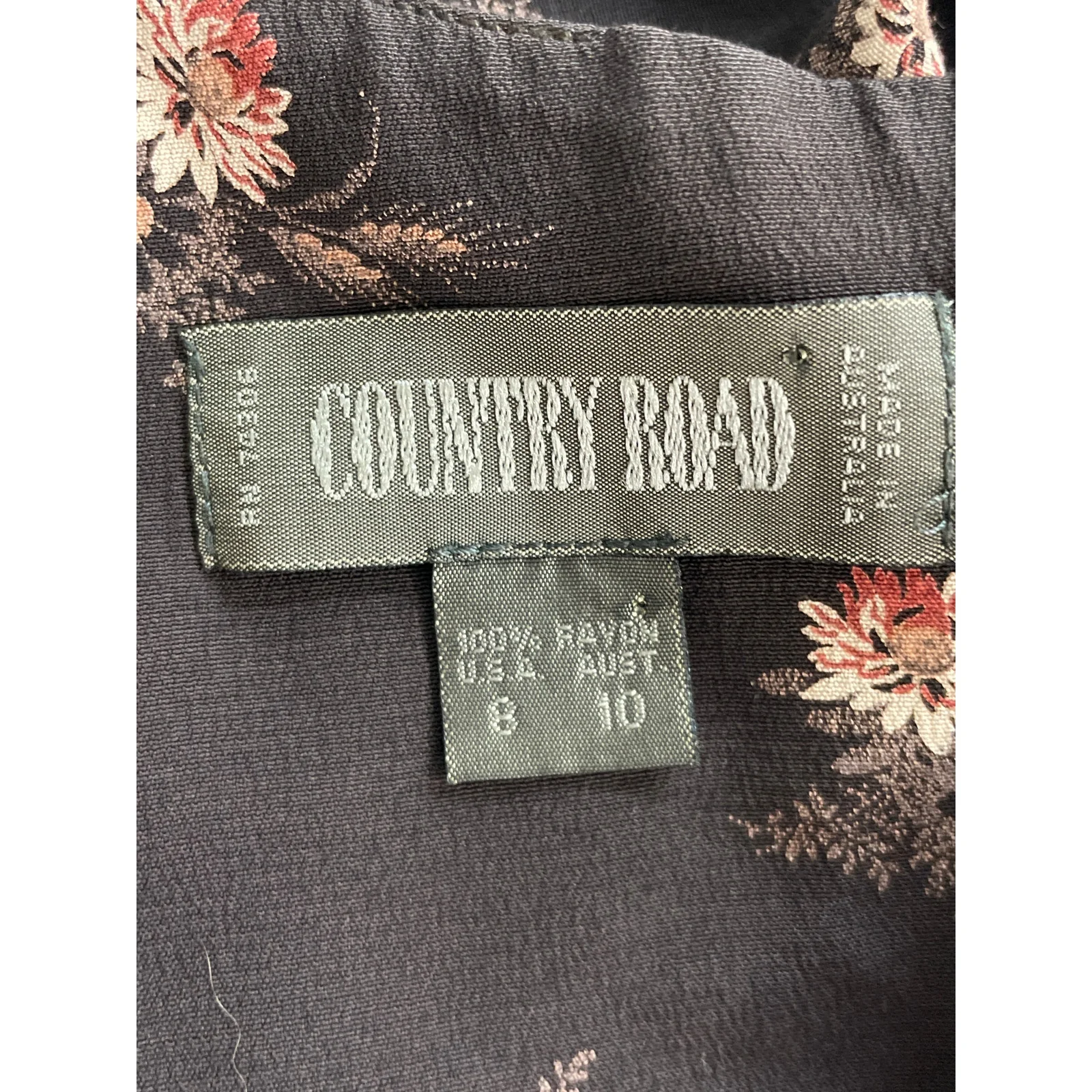 Country Road Women's Black Floral Sleeveless Crew Neck Tank Mini Dress Size 8 - Image 5