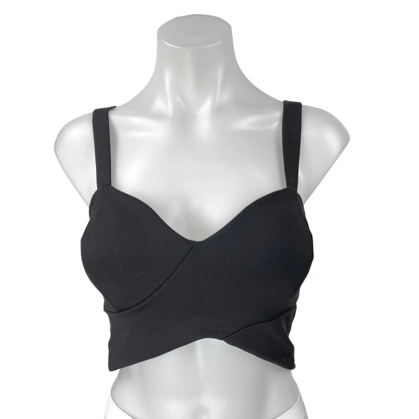 Country Road Women's Black Sleeveless Sweetheart Neck Corset Crop Tank Top Sz S