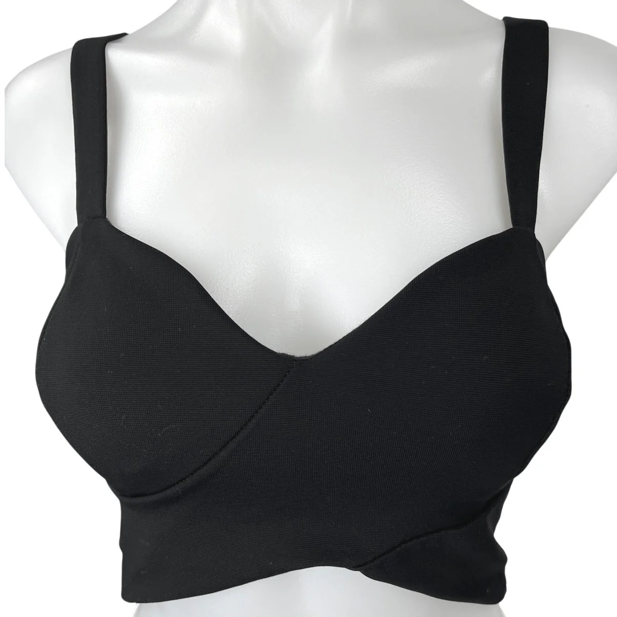 Country Road Women's Black Sleeveless Sweetheart Neck Corset Crop Tank Top Sz S - Image 3