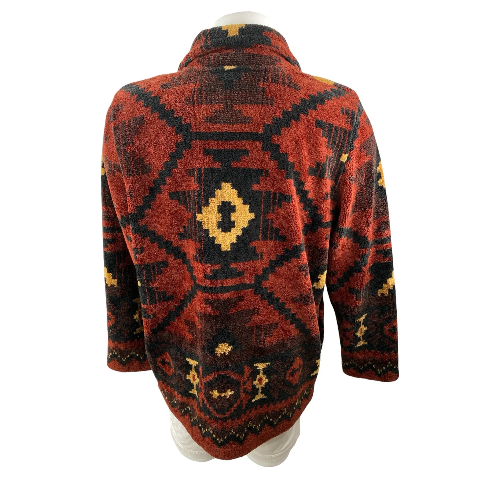 County Clothing Cheyenne Multicolor Aztec Fleece Button Up Shacket Coat Jacket M - Image 2