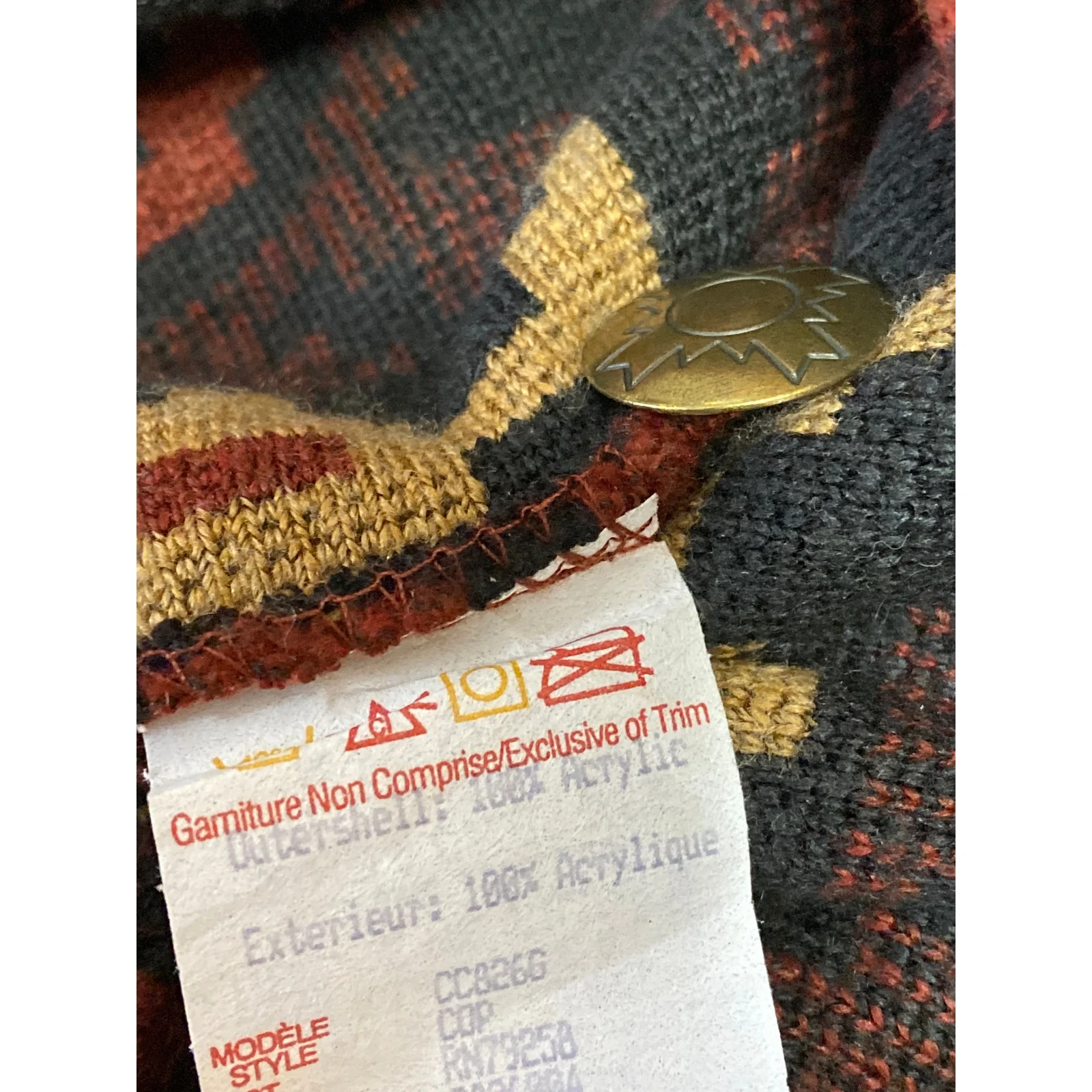 County Clothing Cheyenne Multicolor Aztec Fleece Button Up Shacket Coat Jacket M - Image 4