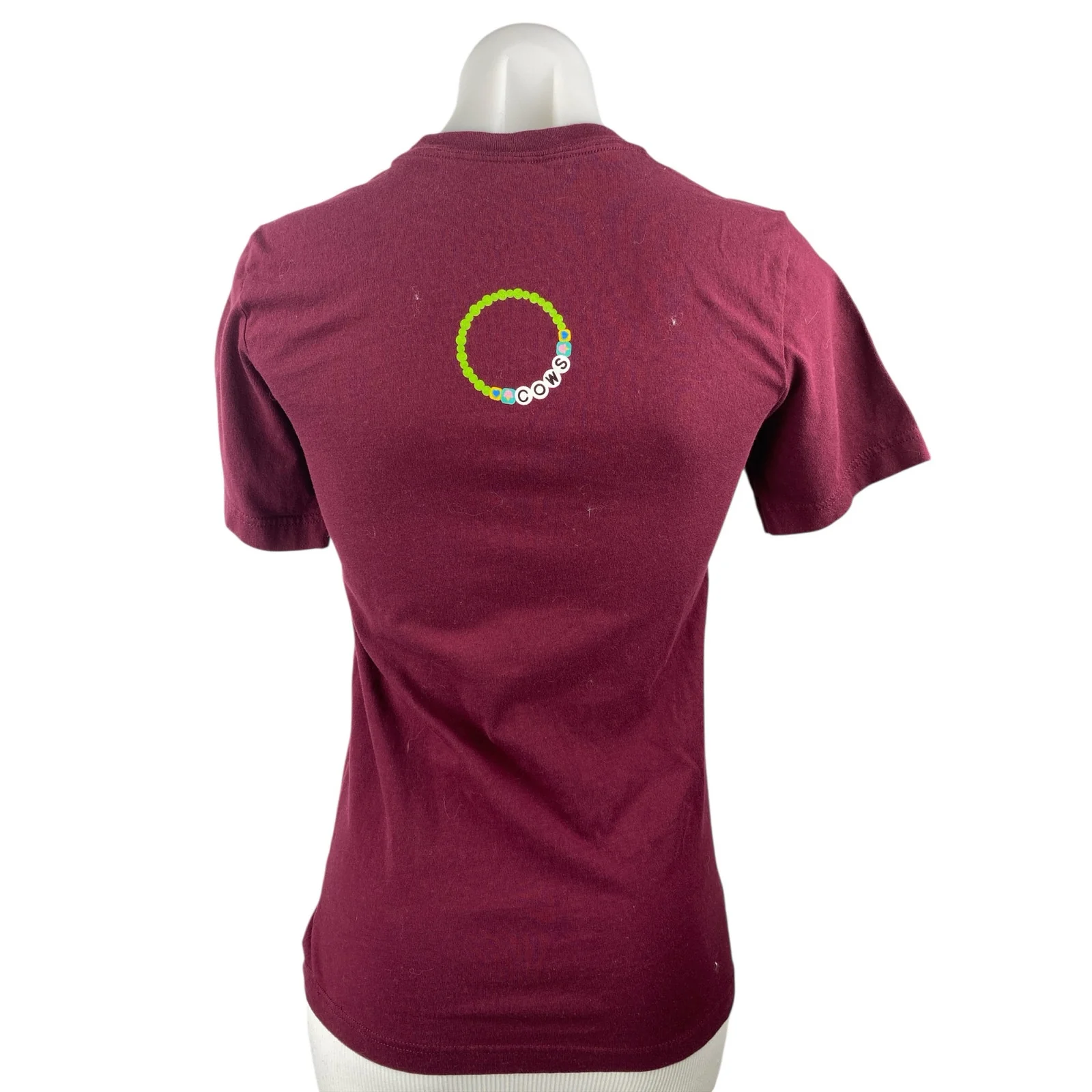 COWS Haylor Swift The Eras Farm Tour Red Maroon Crew Taylor T Shirt Tee Top XS - Image 3