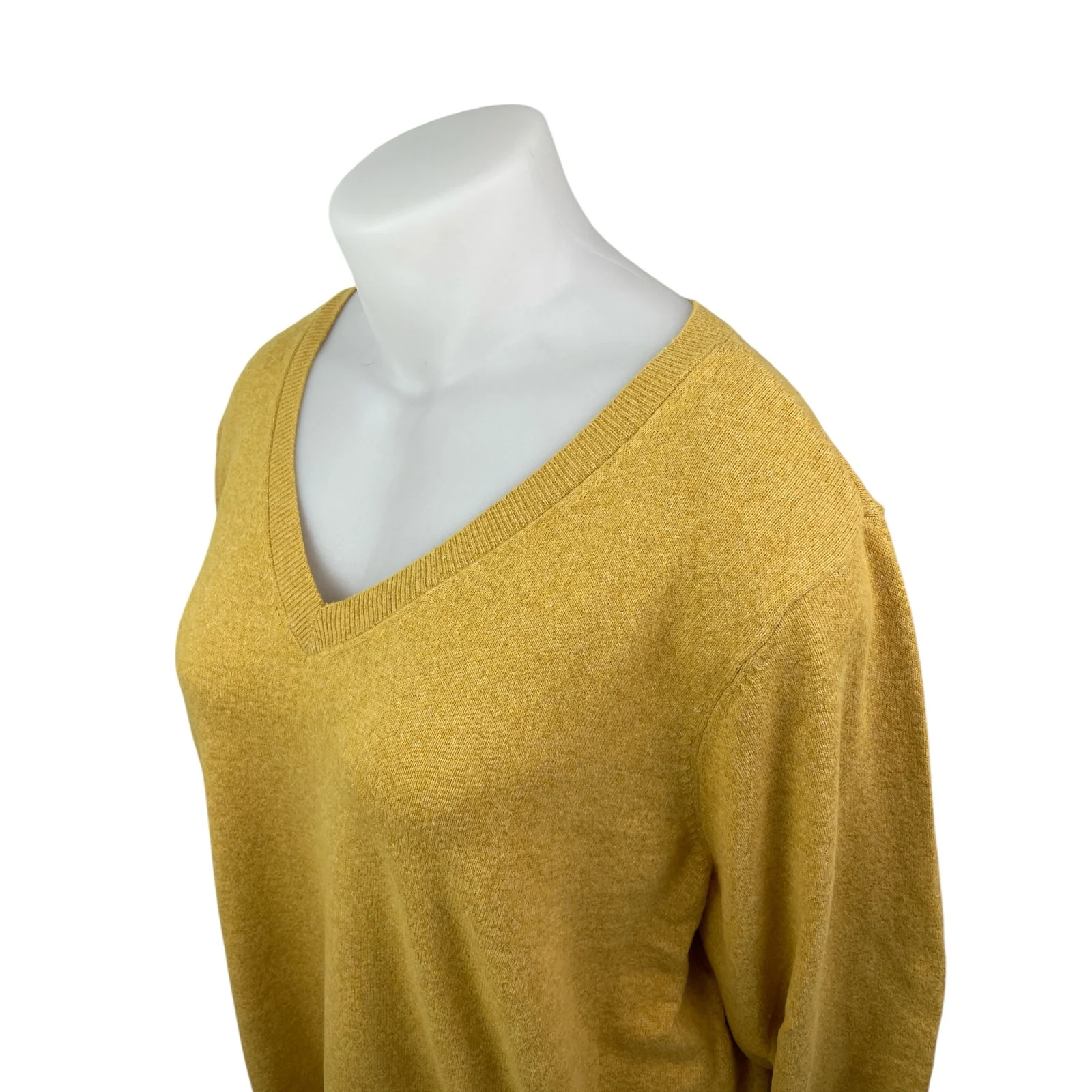 Croft & Barrow Women Yellow Knit Long Sleeve V Neck Pullover Sweater Top Size 3X - Image 2