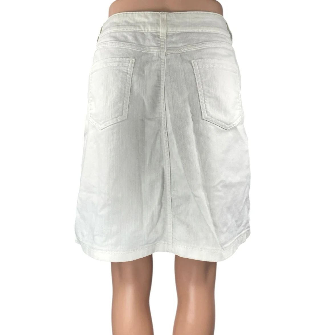 Croft & Barrow Women's White High Waisted Mini A-Line Denim Jeans Skirt Size 6 - Image 3
