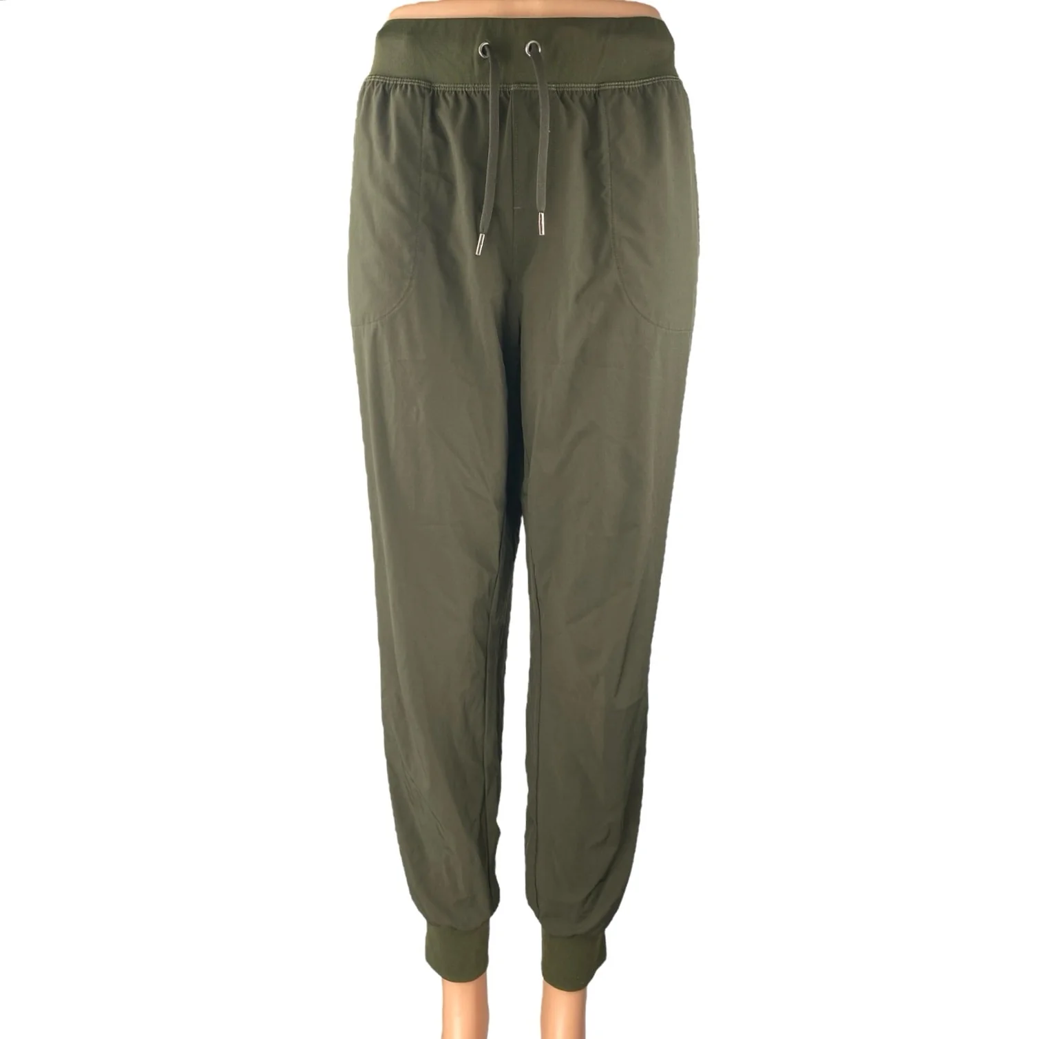 CRZ Yoga Women's Green Tapered Leg High Waist Drawstring Trousers Jogger Pants M