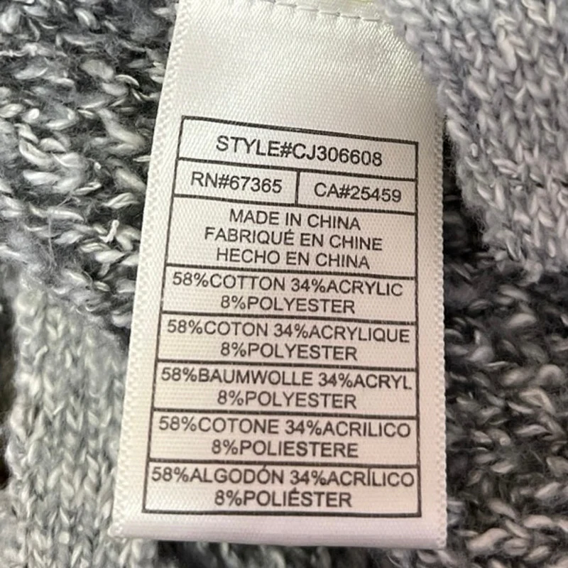 Cupcakes and Cashmere Gray Stars Open Mid Length Cardigan Sweater Top Size M - Image 5