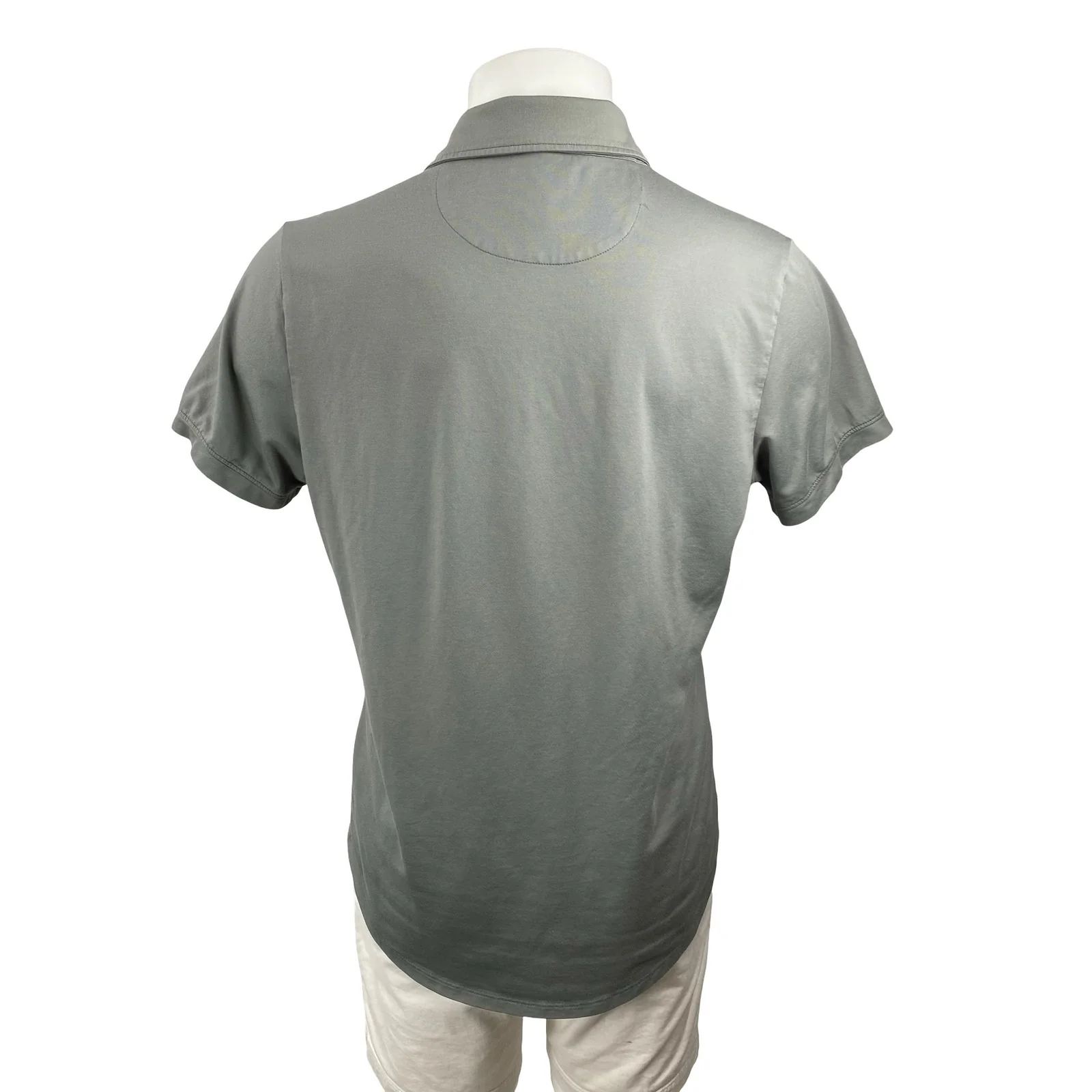 CUTS Men's Gray Curve-Hem Short Sleeve Golf Casual Cotton Polo Shirt Top Size L - Image 4