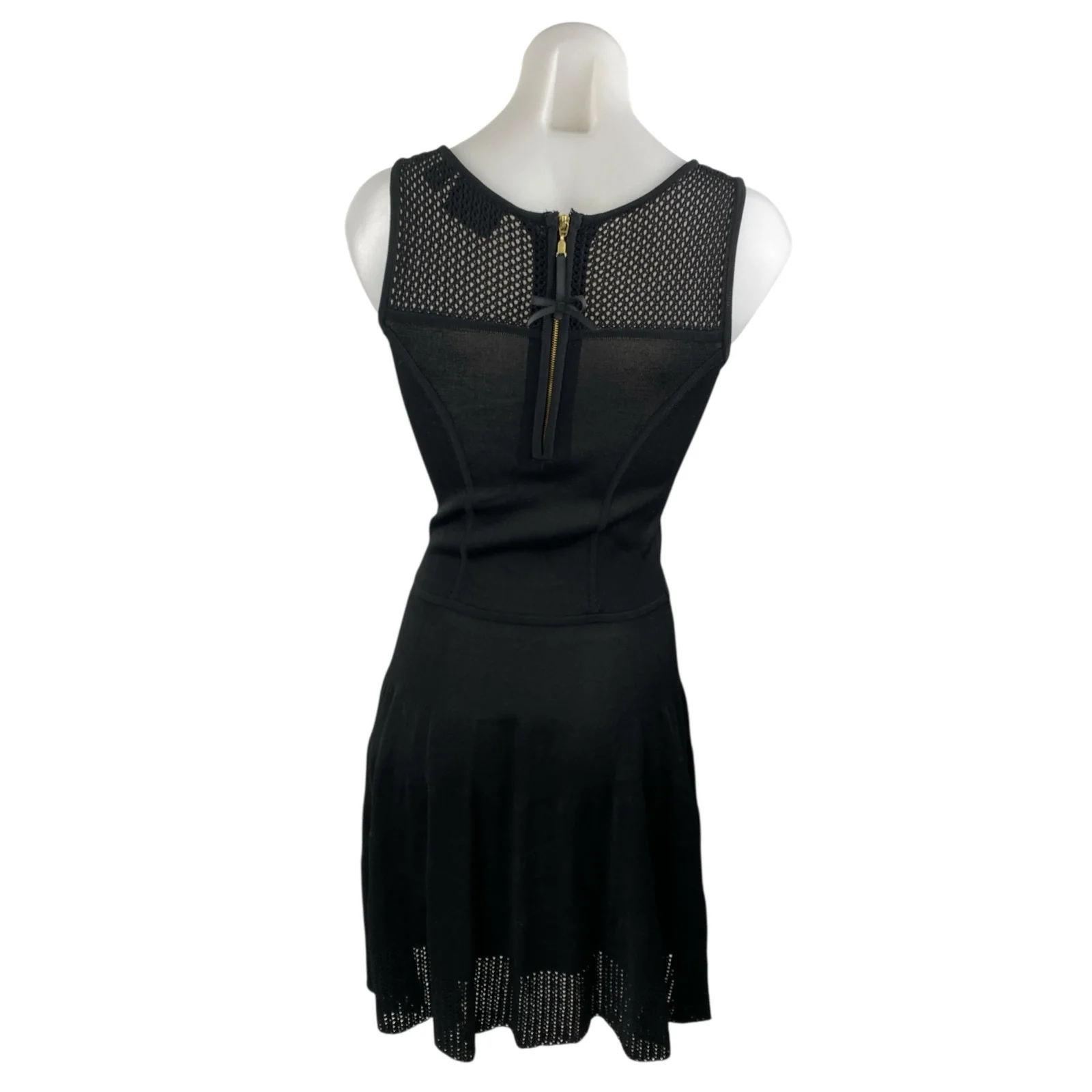 Cynthia Rowley Black Mesh Sleeveless Mini Fit & Flare Tank A-Line Dress Size XS - Image 2